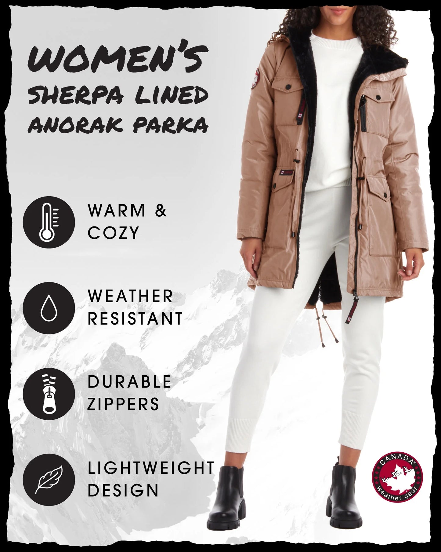 Womens Winter Coat ? Heavyweight Sherpa Lined Anorak Parka (S-XL)