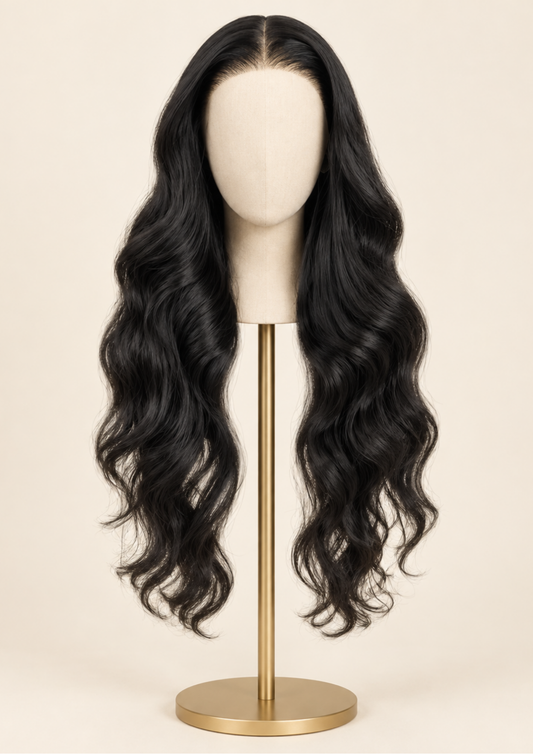 Human Hair Blend Wig – 24 Inch