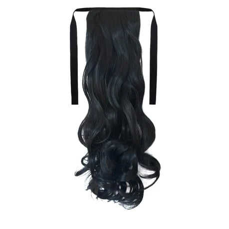 Tie-On Wavy Ponytail 55cm with Ribbons & Clip