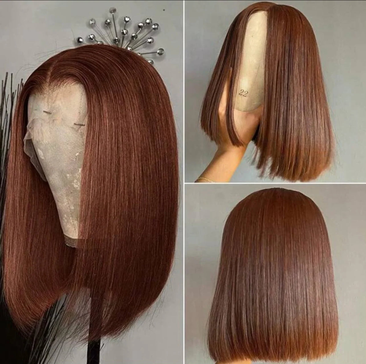 Chocolate Brown Bob Wig – 16 Inch | Sleek & Timeless