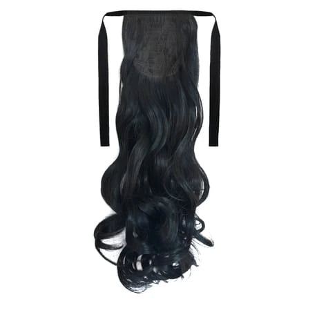 Tie-On Wavy Ponytail 55cm with Ribbons & Clip