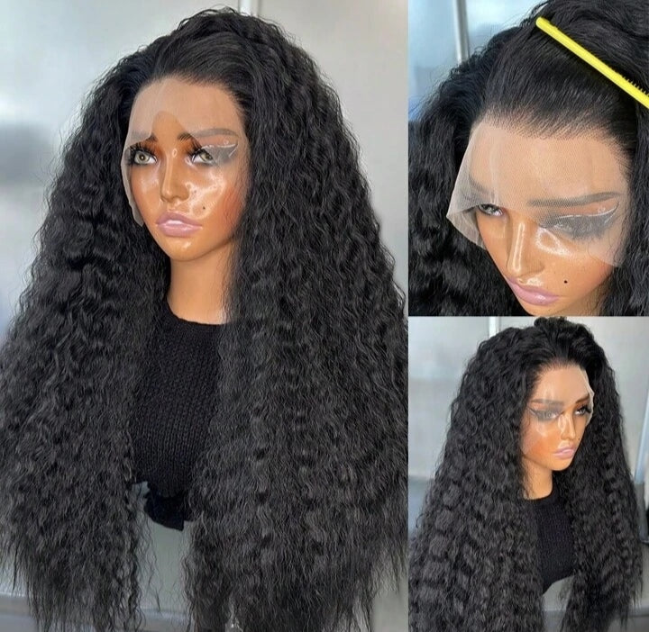 Long Wavy Water Kanekalon Heat Resistant Wig - Human Blend