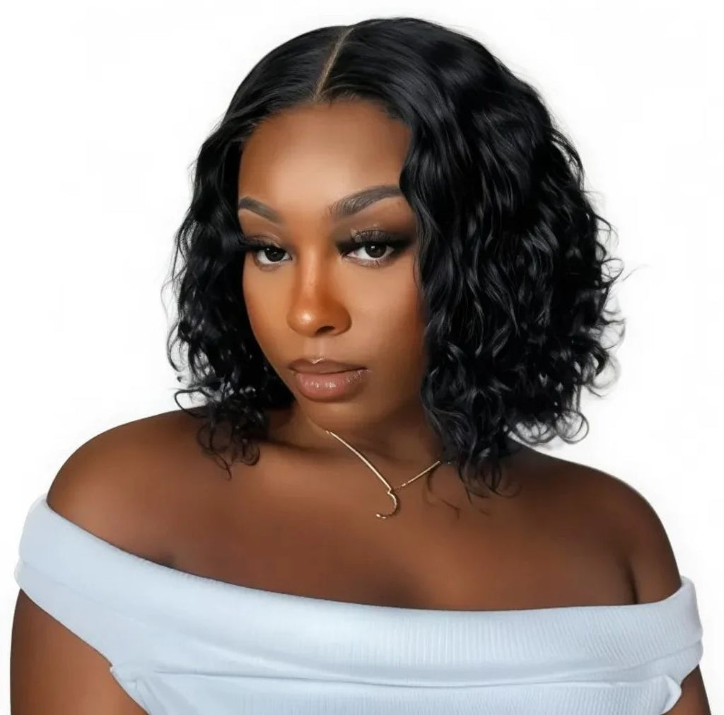 10-Inch Curly Bob Wig – 100% Virgin Human Hair | Glueless 4×4 Lace